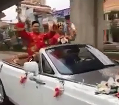 Đoàn xe ăn hỏi phong cách 'trạng nguyên về làng' gây tranh cãi